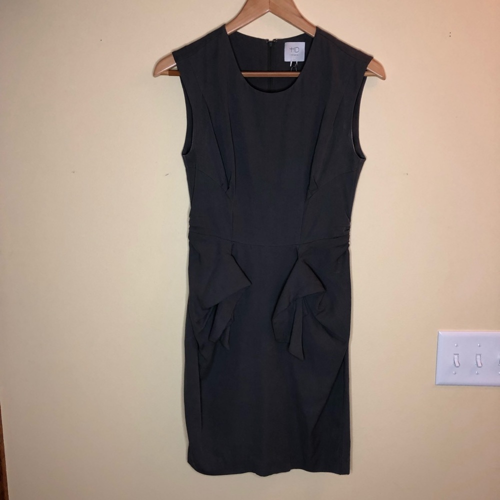 Anthropologie gray fitted mini dress